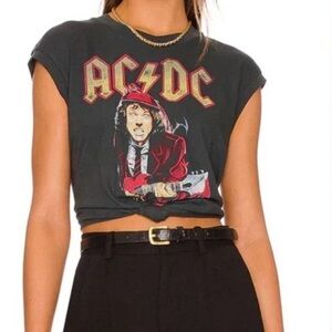 Daydreamer AC/DC Graphic Tee- cropped